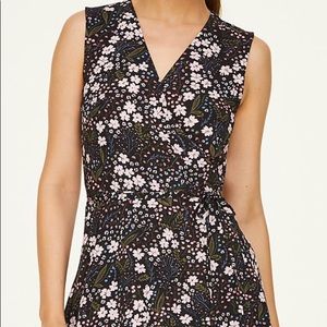 Floral sleeveless wrap dress